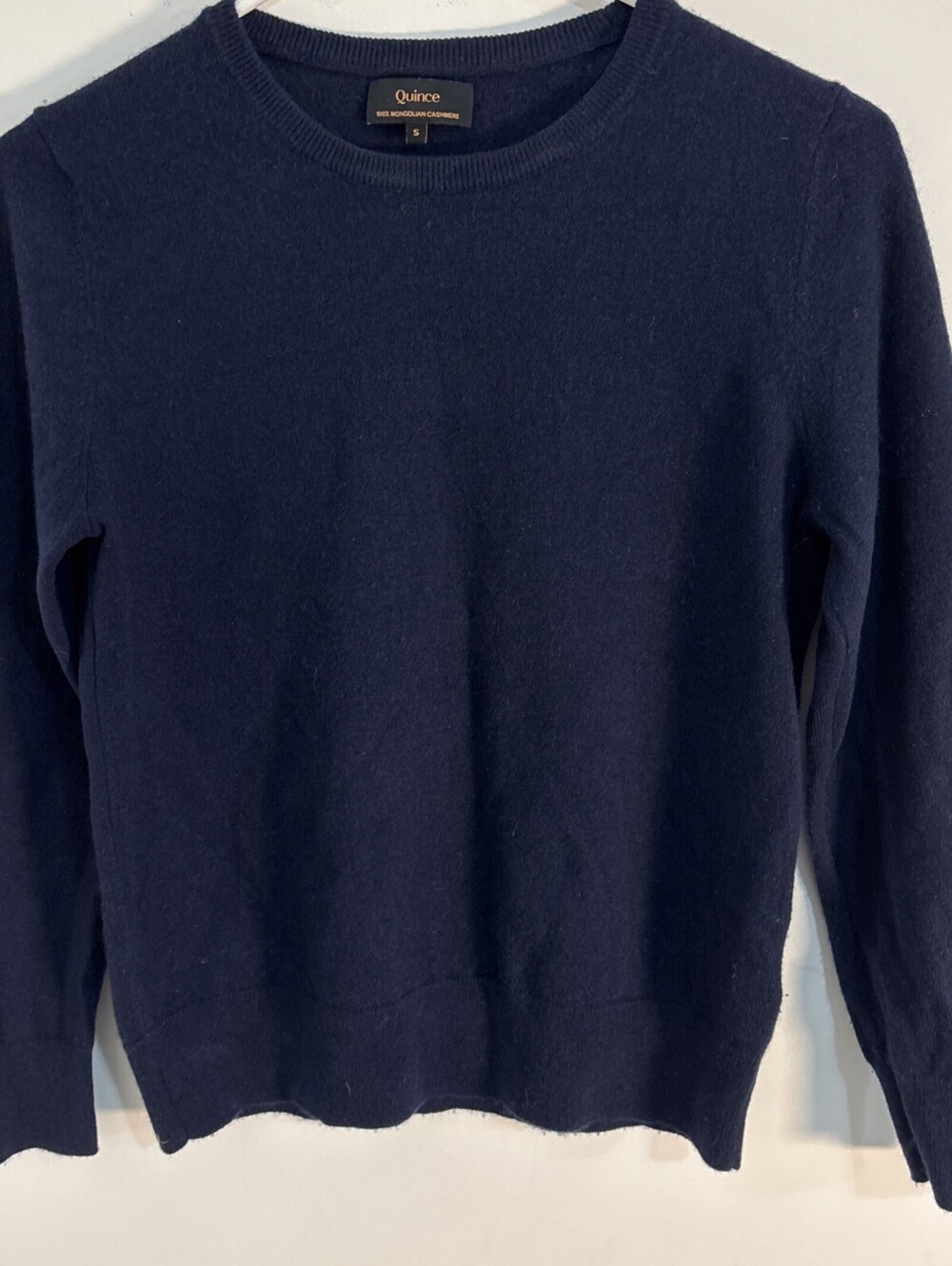 New Quince Mongolian Cashmere Crewneck Sweater True Navy Blue Small NWOT